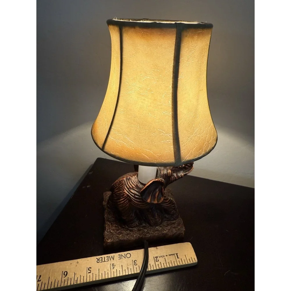 Vintage Elephant Table Lamp Operational ~10